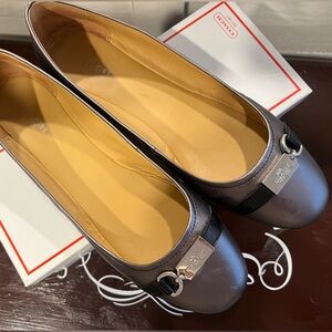 Coach ballet flats size 10 silver